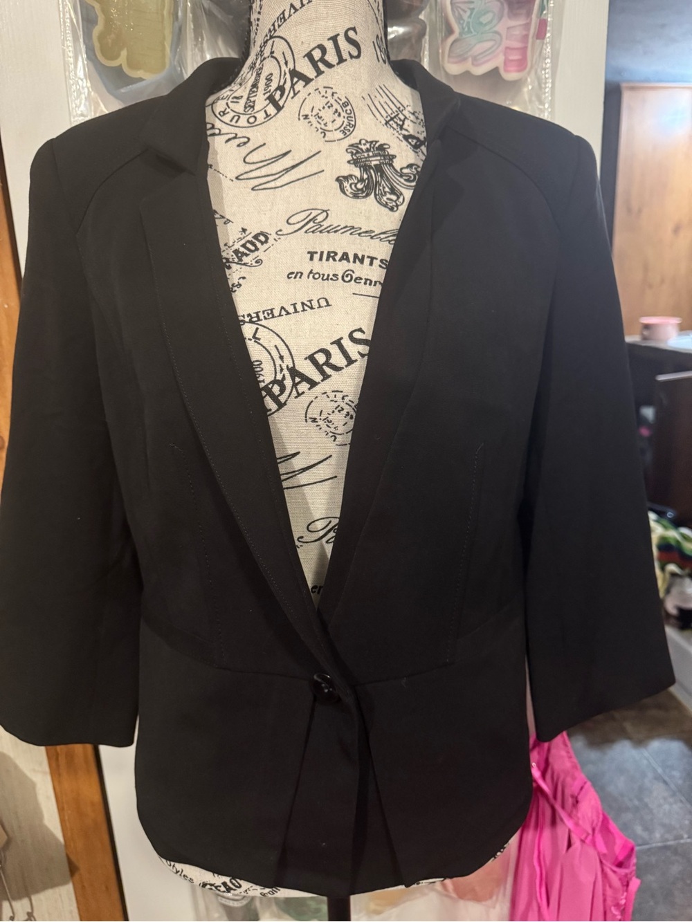 White House Black Market Black Single-Button Tailored Blazer